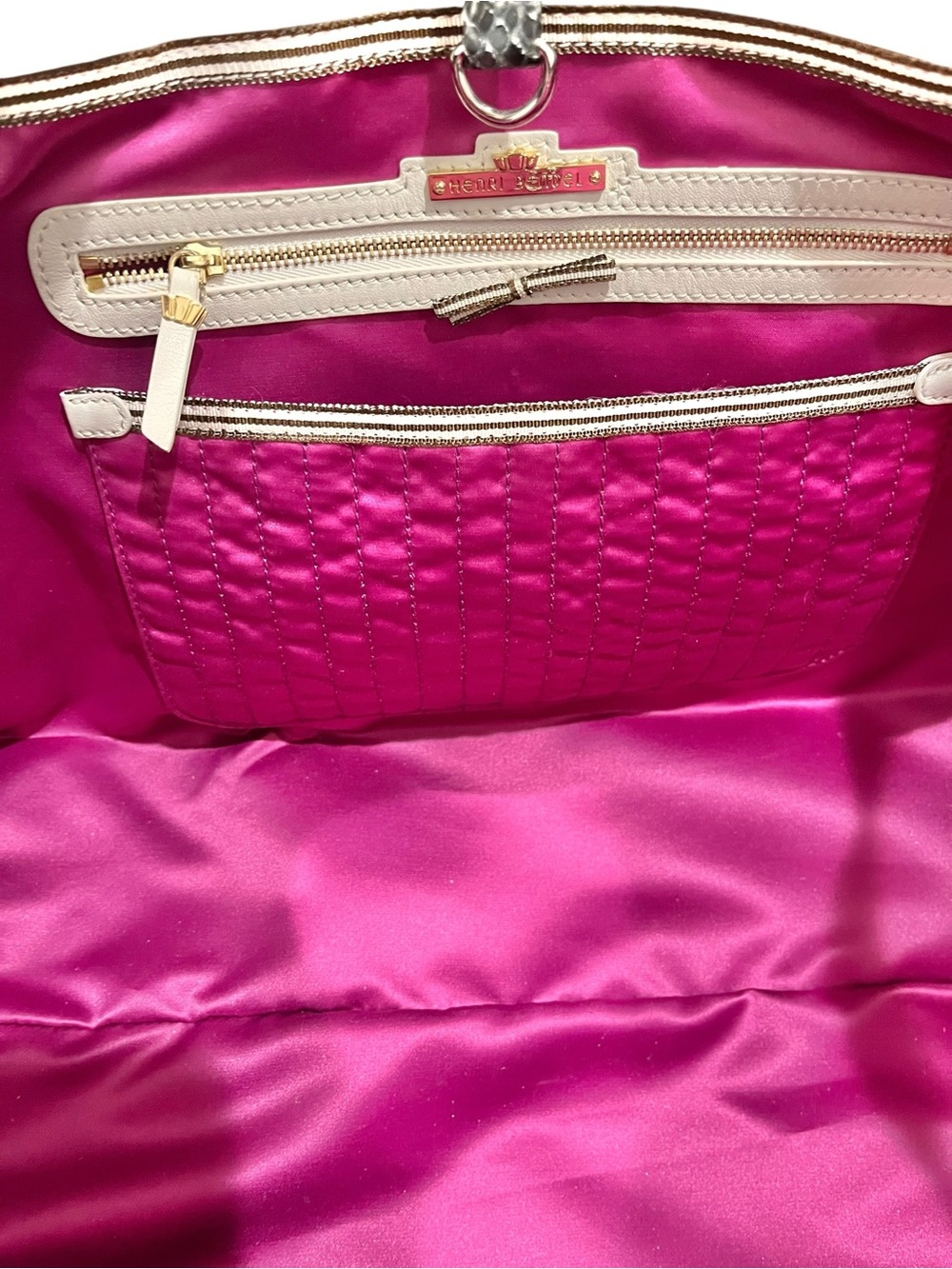 Henri Bendel Extra Large Grey Snakeprint Satchel NWOT - Picture 13 of 15